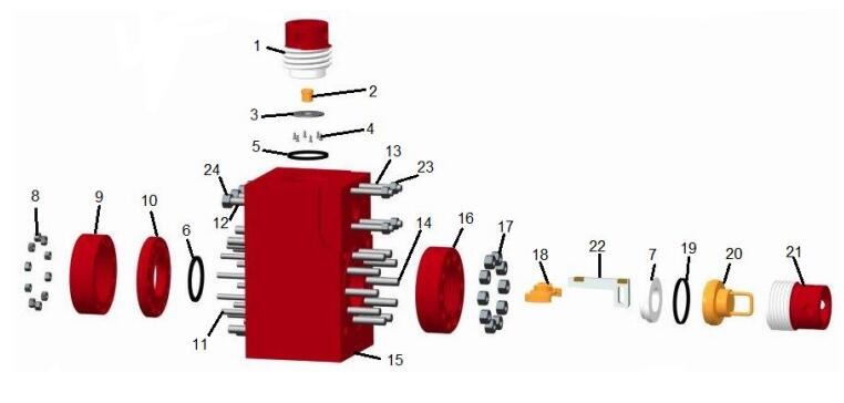 A1400/A1700 8488-1A fluid end soutwest for mud pump 