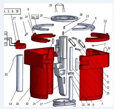 YQ8Y.1.1-2B back clamp planetary claw